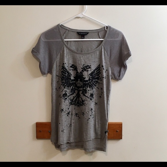 Rock & Republic Short Sleeve Gray Shirt Size XS - Picture 2 of 8